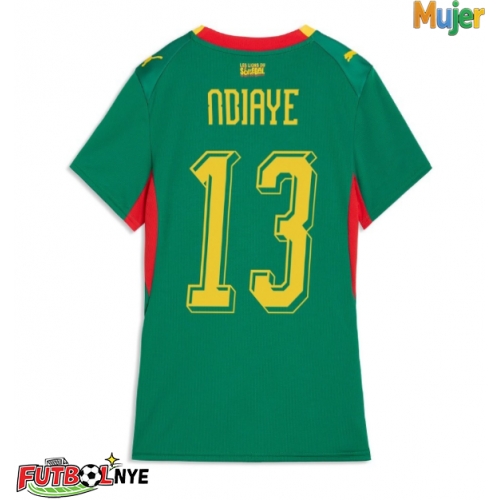 Camiseta Senegal Iliman Ndiaye #13 Visitante Equipación para mujer Mundial 2026 manga corta